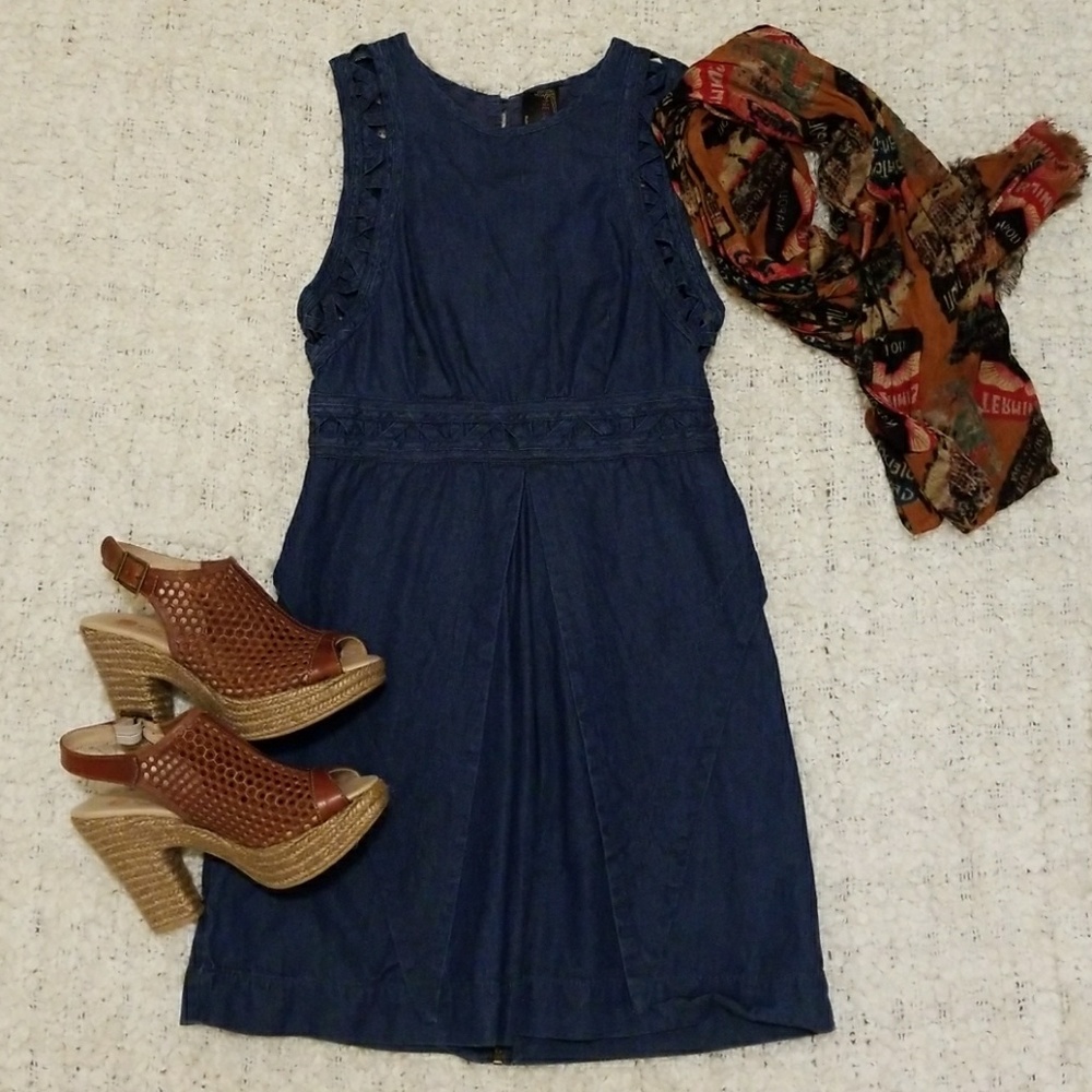 Free People New Romantics lattice denim dress